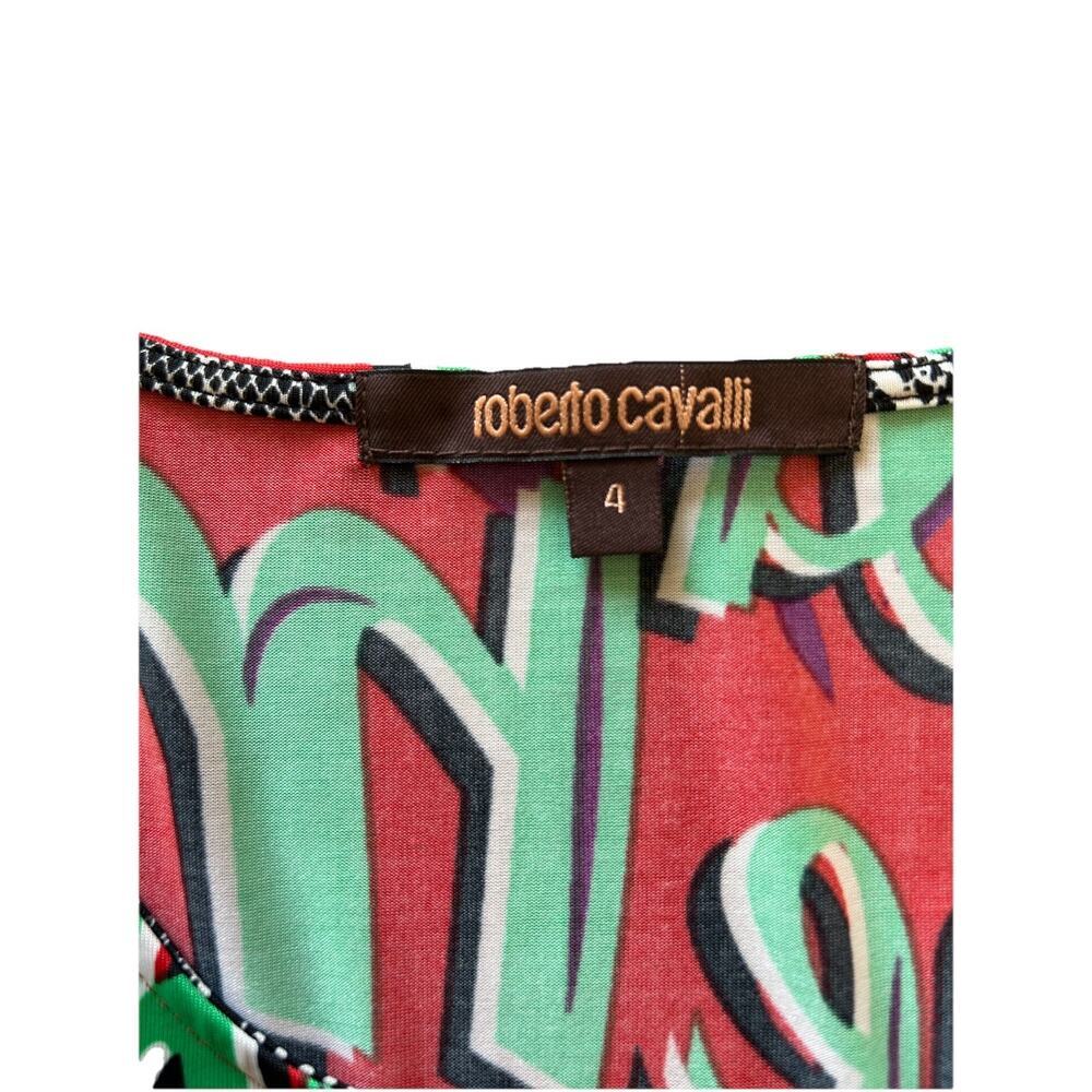 Vintage Just Cavalli Geisha Pop Art Dress Y2K Roberto Cavalli Shift Tunic Sz 4 - Picture 8 of 11